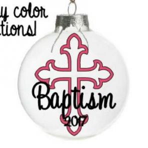 Baby Girl Baptism Ornament