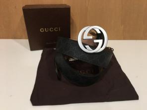 Authentic Men Gucci Belt Black Canvas