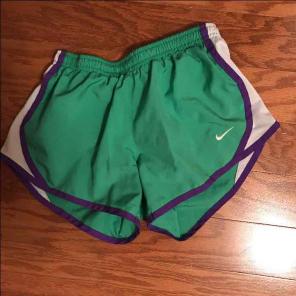 Green and purple Nike shorts kids