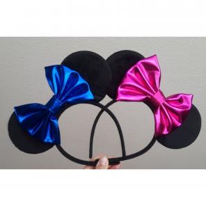 Mouse Ears / Metallic Bows / 2 pairs