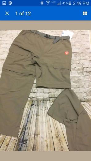 Men's Trai convertible zip off pants L