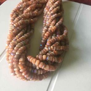 Natural Sunstone Bead Rondelles AB