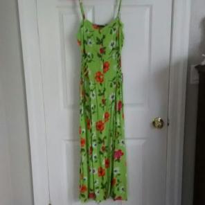 Green floral dress
