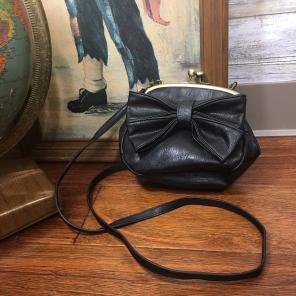 Black Shoulder Change Purse w/ Giant Bow