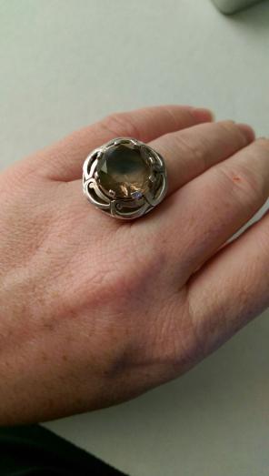 Vintage Sterling Smokey Quartz Ring