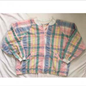 Vintage 80s Pastel Plaid Jacket
