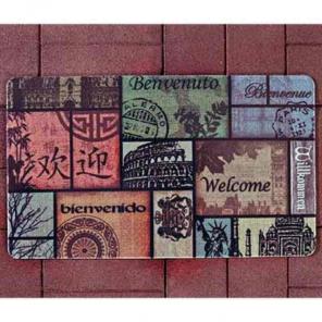Printed Travels Welcome Doormat NEW