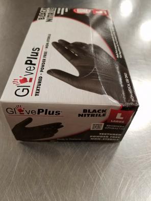 5 boxes LG. BLACK Nitrile gloves