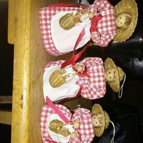 Country farm girl oraments dolls