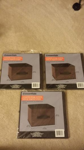 3 Collapsible storage bins