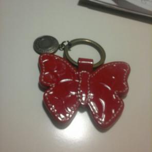Red Coach Butterfly Keychain
