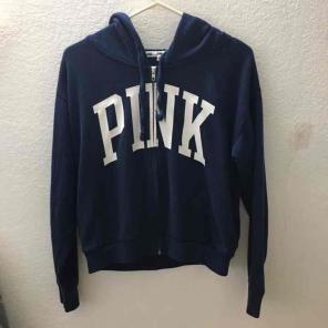 Navy blue PINK ZIP UP