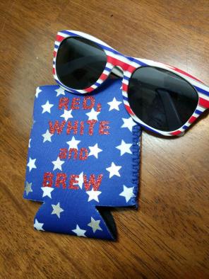 4th of July Koozie and Sunglasses