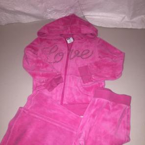 "Love" Pink Tracksuit Hoodie + Pants 3T