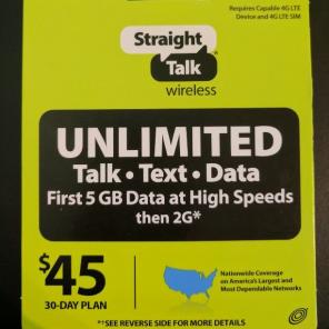 Straight Talk Unlimited Talk Text Data