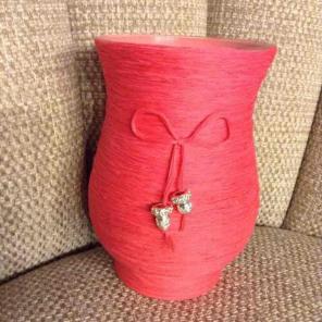 Hot pink Glass twine vase decor