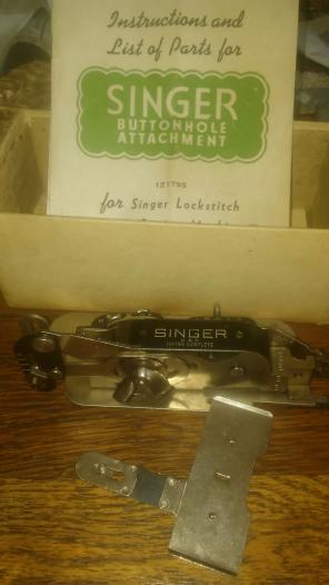 Singer sewing machine buttonhole attachm
