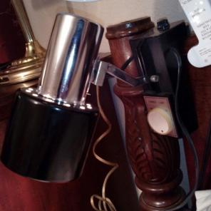 VINTAGE SILVER AND BLACK DIMMER LAMP