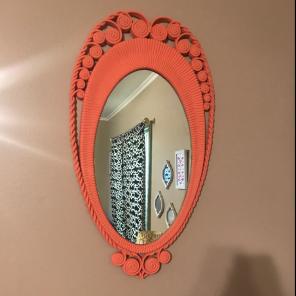 Vintage Coral Oval Wall Mirror