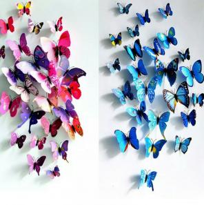 3D 12pcs home decor butterfly wall kitch