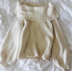 Cream white off the shoulder sweater