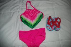 2 Piece Bathing Suit With Sandals