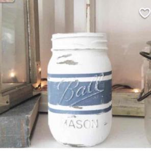 3 painted ball jars