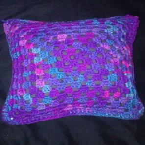 Tri-Colored Crochet Pillow