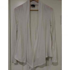 White waterfall drapey cardigan sweater