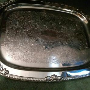 LARGE SILVER SERVING TRAY