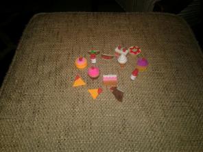 Lot of 14 food erasers