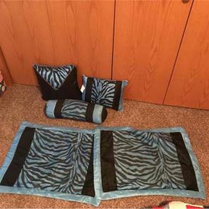 Blue zebra print pillows/cases