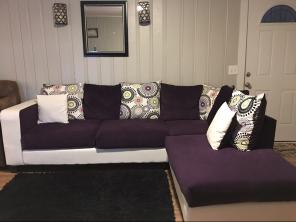 Purple And White Couch