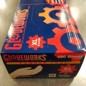 Xlg white LATEX gloves box of 100 count
