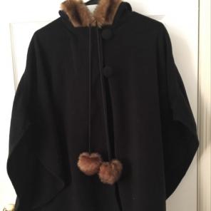 Studio S Fur Black Cloak/Cape
