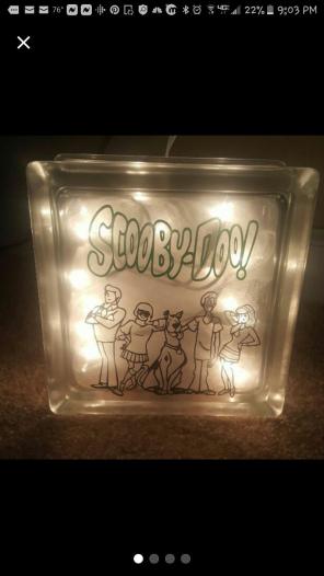 Scooby doo glass block personalized