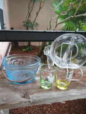 Vintage glass 5 pieces