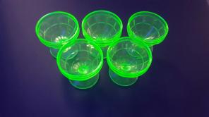 Green uranium depression glass sorbet