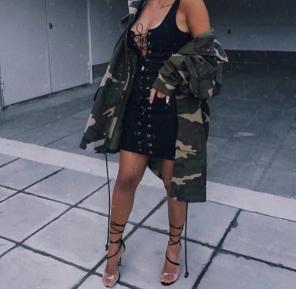 Boutique Long Camo Coat/Jacket