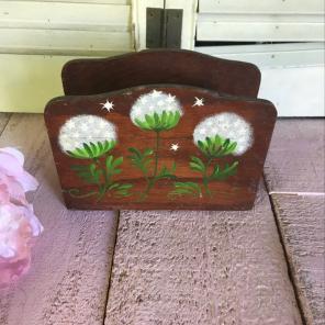 Vintage Handpainted Napkin Letter Holder