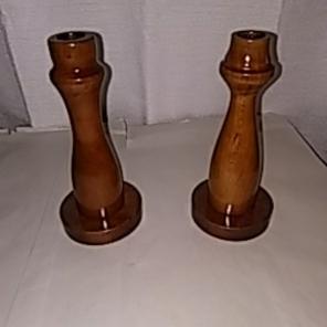 Wood candle holders