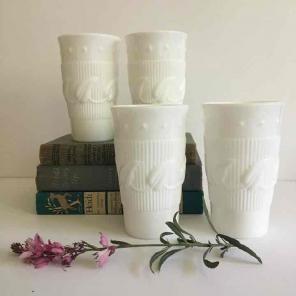 Fostoria Betsy Ross Milk Glass Tumblers