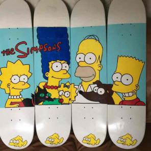 Hand painted Simpsons skateboard decks