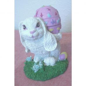 Easter Bunny Egg Girl Carrot Resin Decor