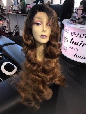 Wig Long Human Blend Deep Wave Lacefront