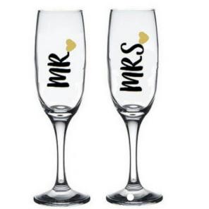 Mr and Mrs champagne flutes