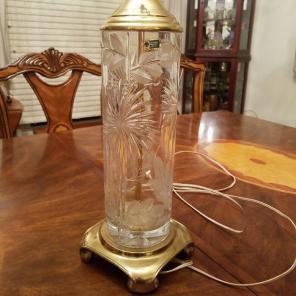 Vintage Lausitzer Glas Lead Crystal lamp