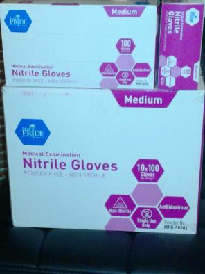 1 box nitrile medical cleaning gloves