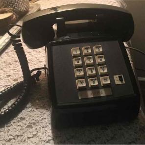 Old black telephone