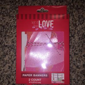 Paper Banner Hearts I Love You XOXO 2ct